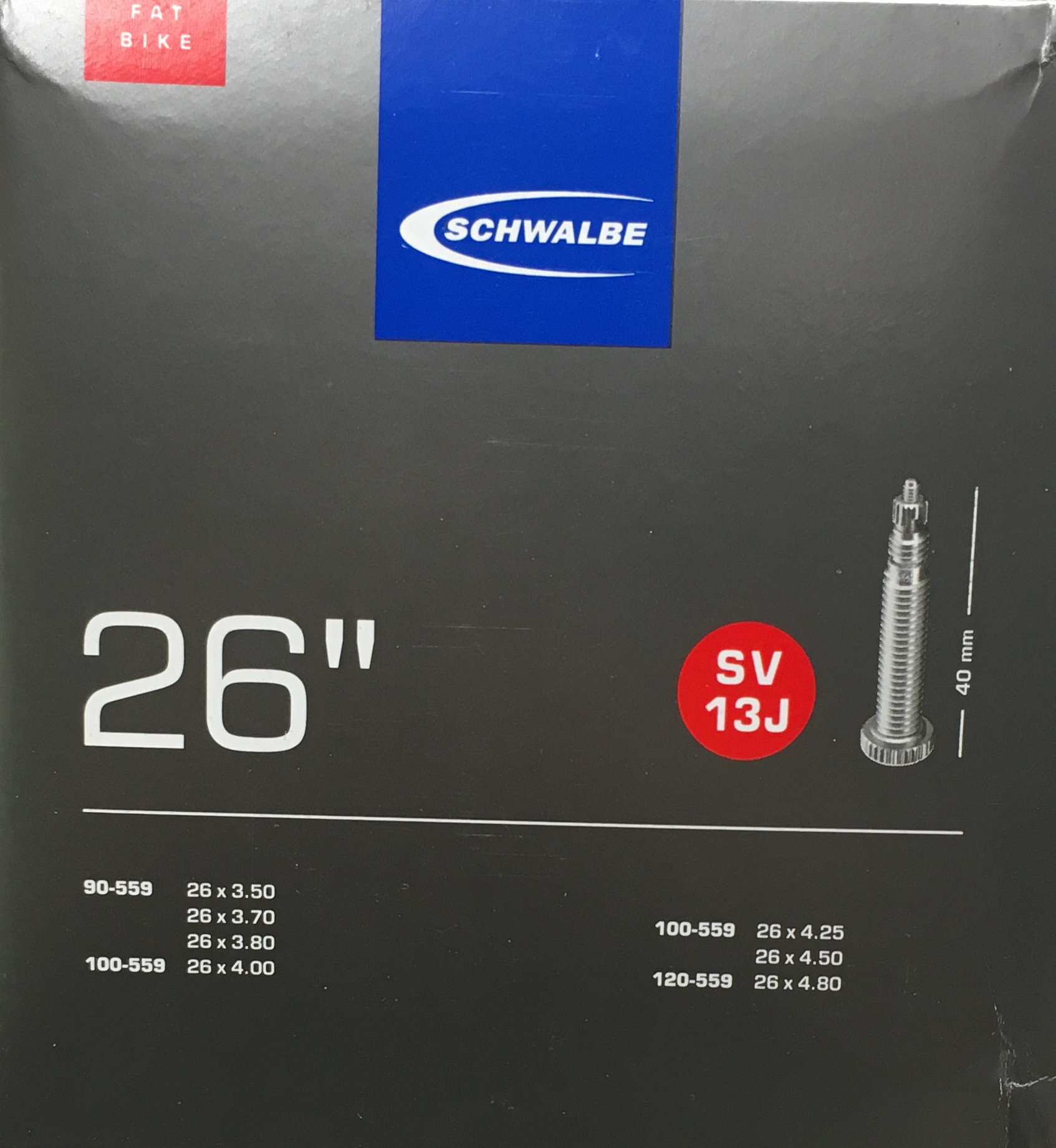 Schwalbe Fatbike Schlauch SV13J 90/120-559 40mm